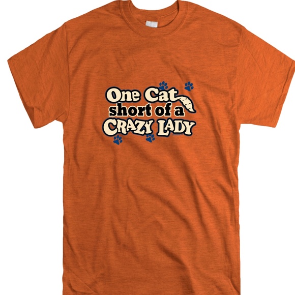 One Cat Short Of A Crazy Lady TShirt - Picture 1 of 1